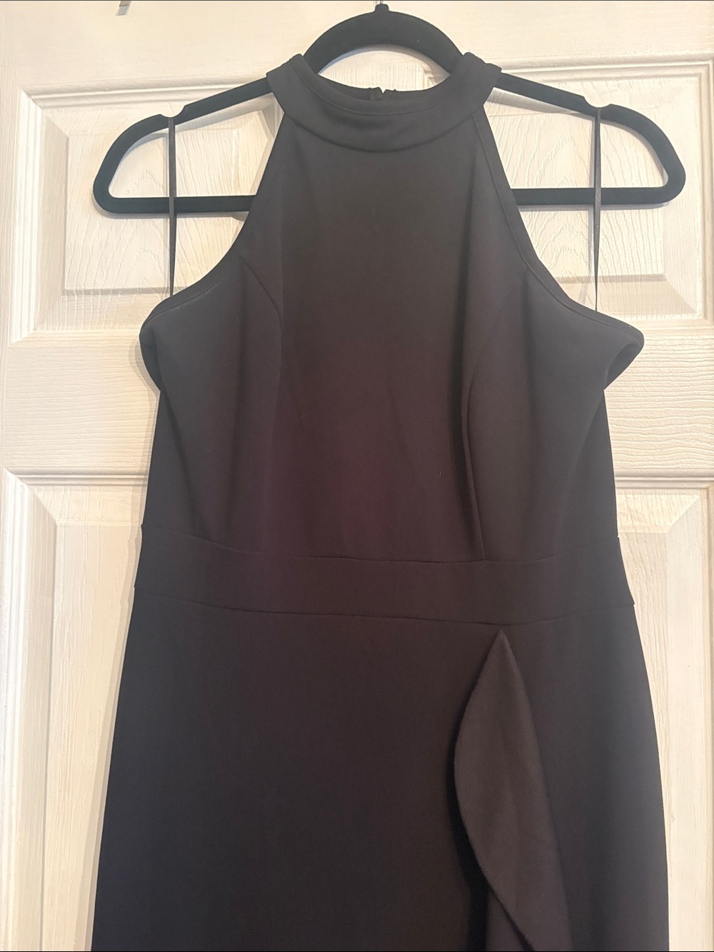 Sleeveless Mock Neck Black Women's Dress